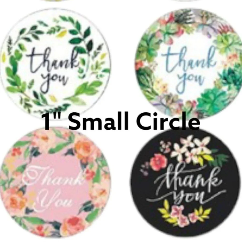 500 Floral Multicolor Thank You Stickers 1